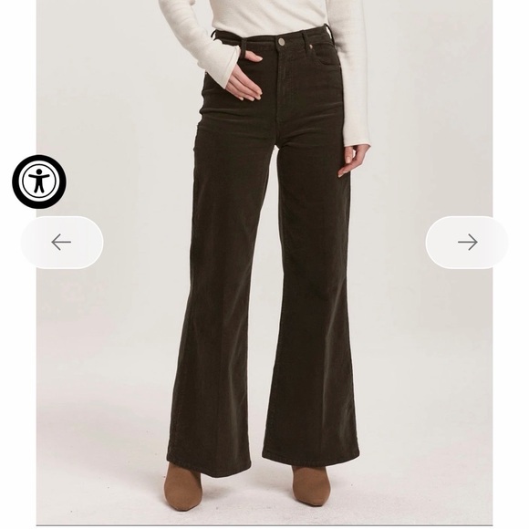 Dear John Denim - Dear John Fiona Wide Leg High Wasted Black Corduroy Jeans Size 30 NWT